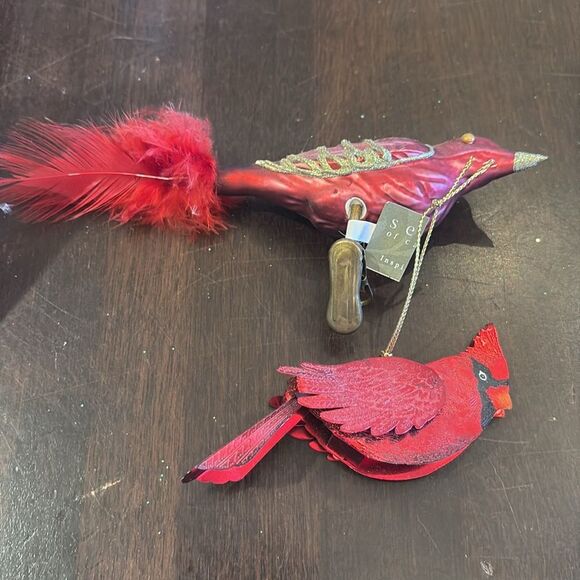 Two vintage red bird ornaments - Picture 4 of 4